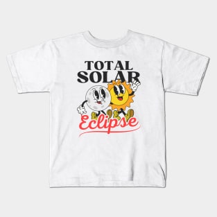 Total Solar Eclipse Cartoon Sun and Moon Kids T-Shirt